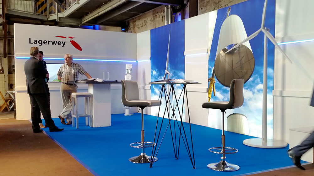 Modulaire beursstand met narrowcasting