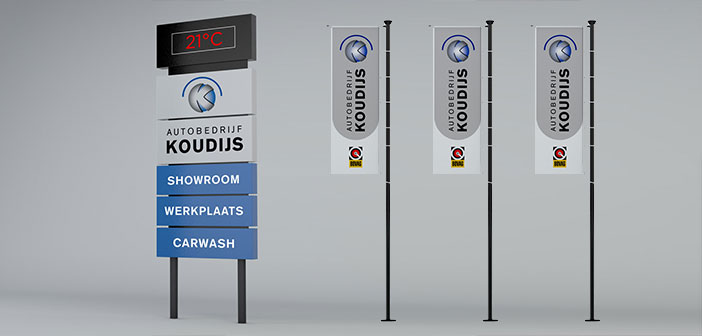 Buitenreclame autobedrijf Koudijs